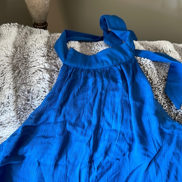 Free people royal blue halter jumpsuit w pockets - Picture 3 of 6